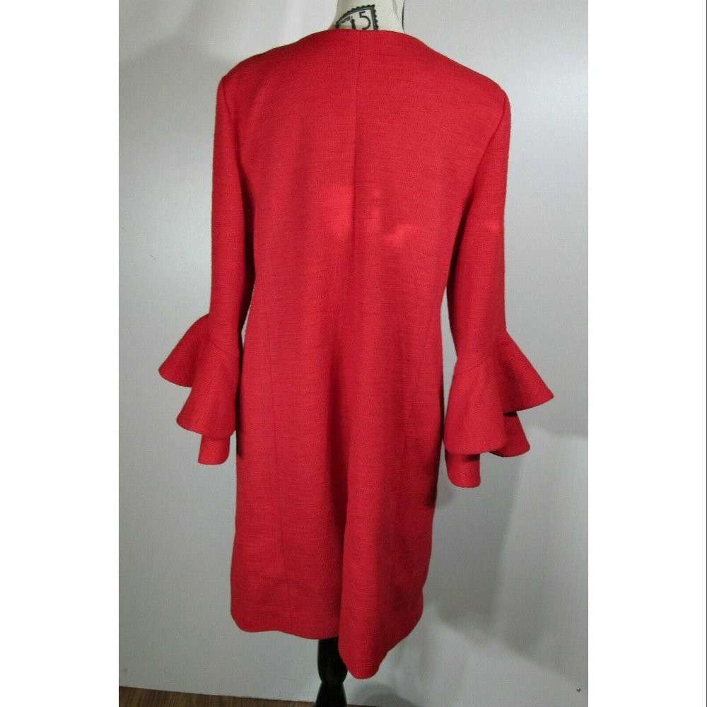 EMERSON ROSE Ruffle Sleeve Long Jacket, Red, Womens Size Large - Picture 6 of 9